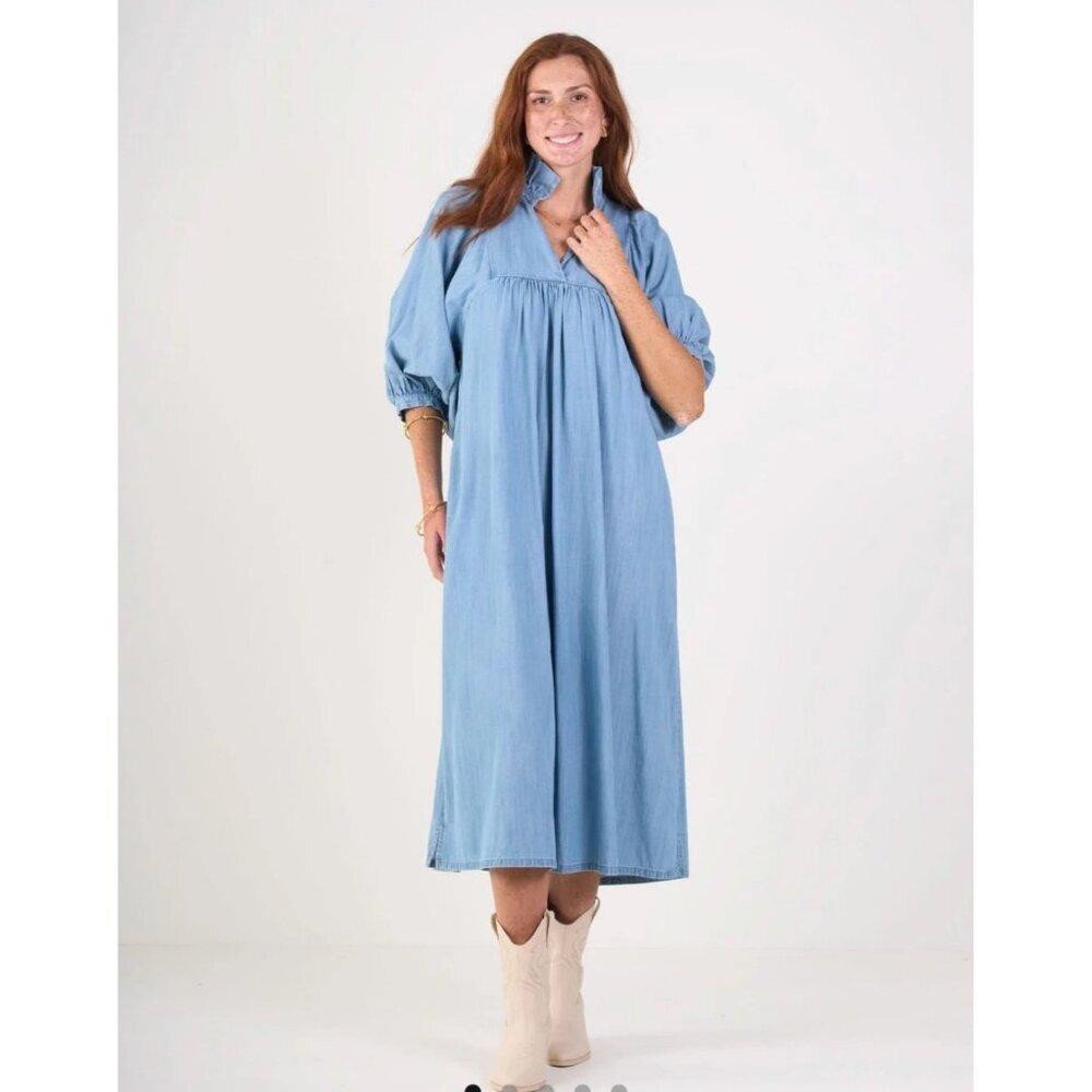 Emily McCarthy Stella Midi Denim Dress Size M
